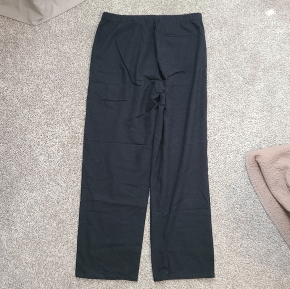 100% Silk + Cotton Blend Textured Lounge Wide Leg Pants Trousers - Picture 2 of 5